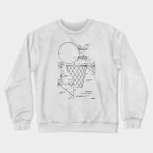 Basketball Goal Vintage Patent Hand Drawing Crewneck Sweatshirt